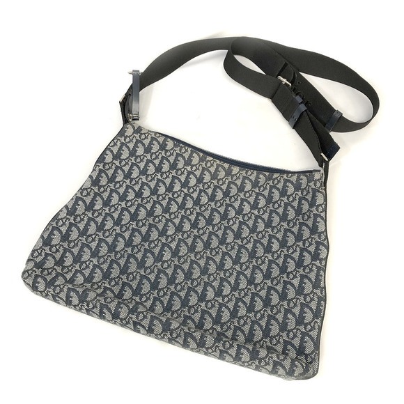 Dior Bag Blue Navy Trotter Canvas Shoulder - Picture 1 of 16